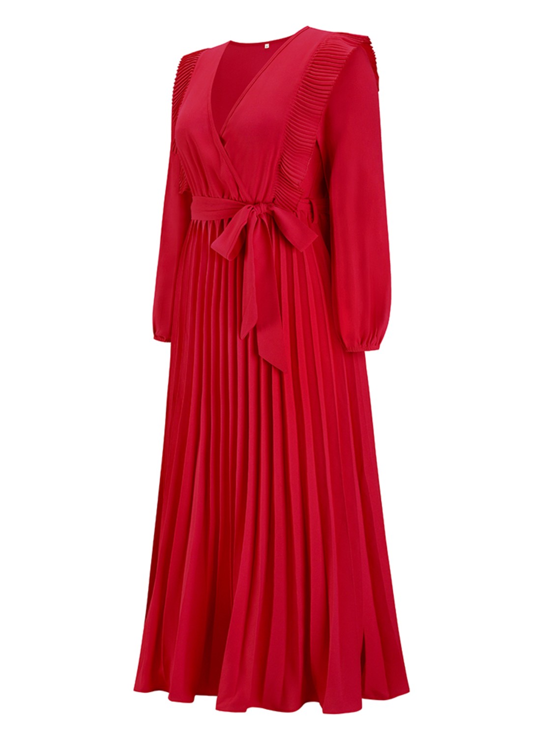 Pleated Ruffle Maxi Dress