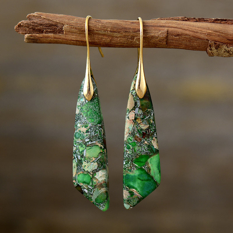 Geometric Stone Drop Earrings