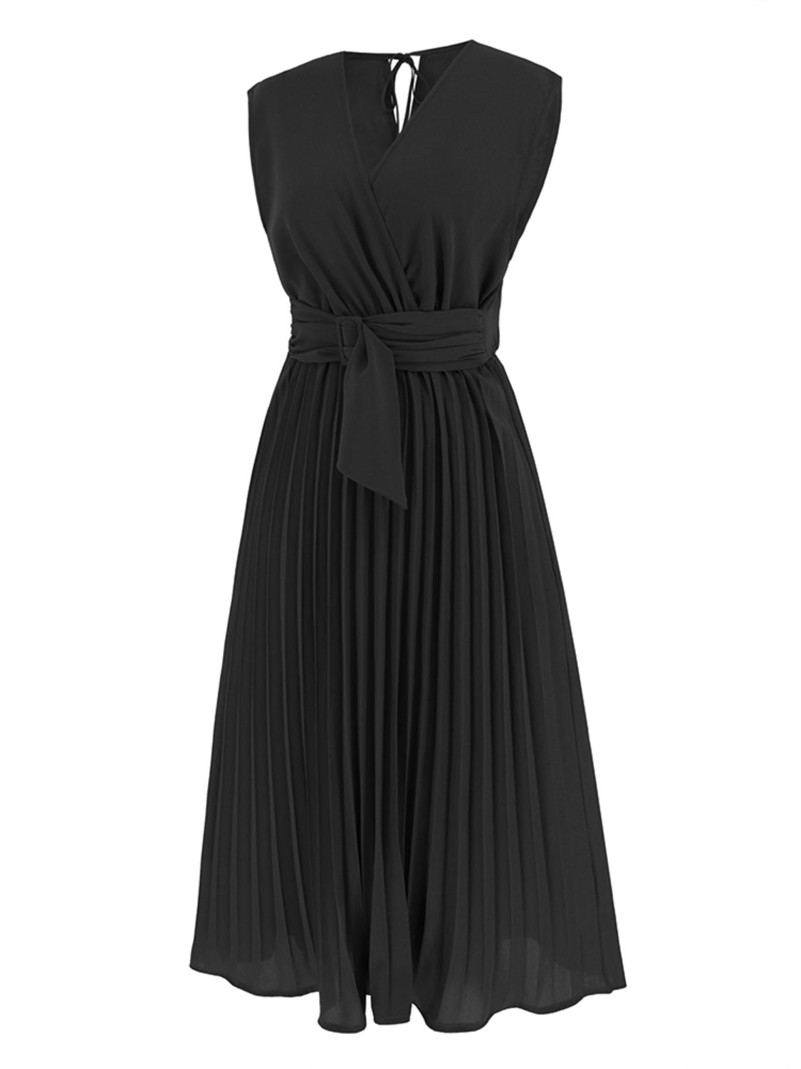 Pleated Sleeveless Dress