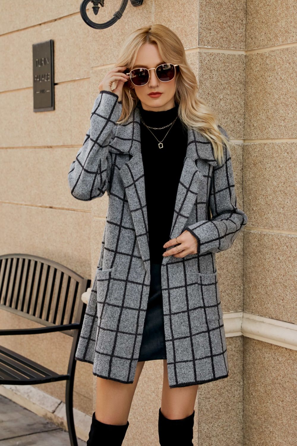 Double Take Plaid Jacket with Pockets