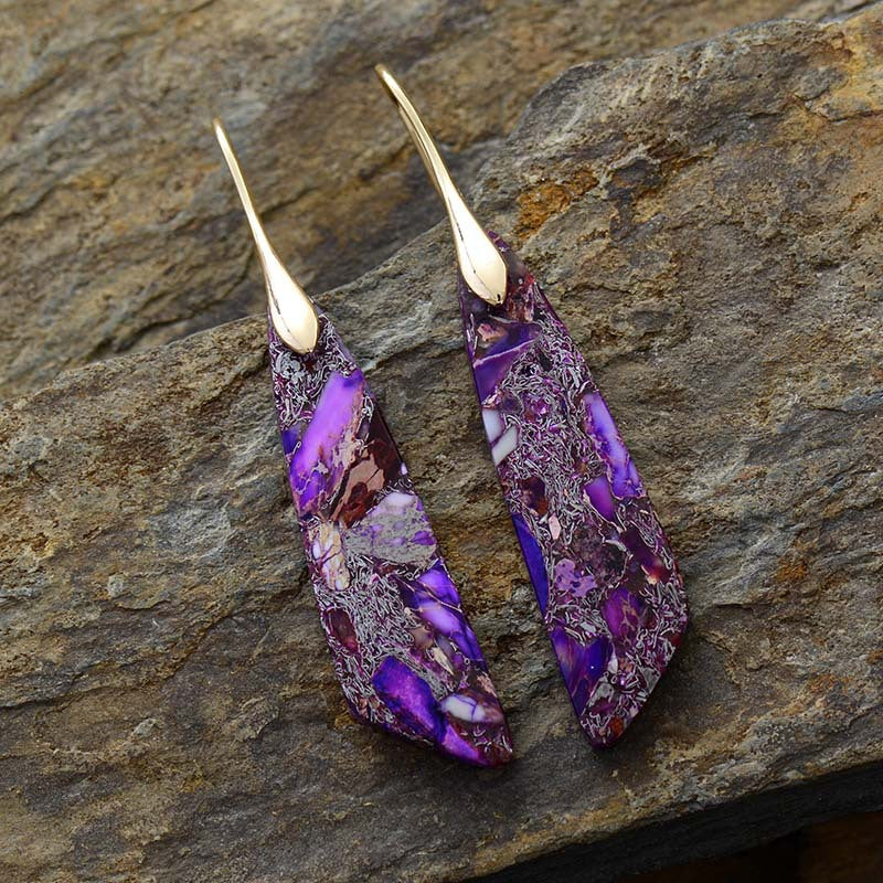 Geometric Stone Drop Earrings