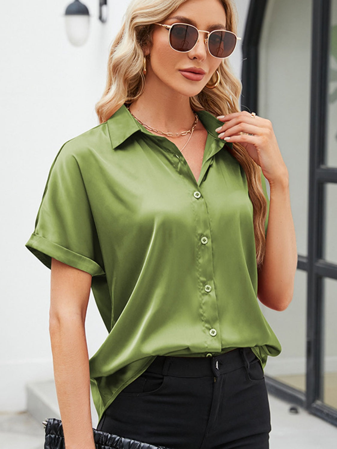 Button-Down Short-Sleeved Shirt