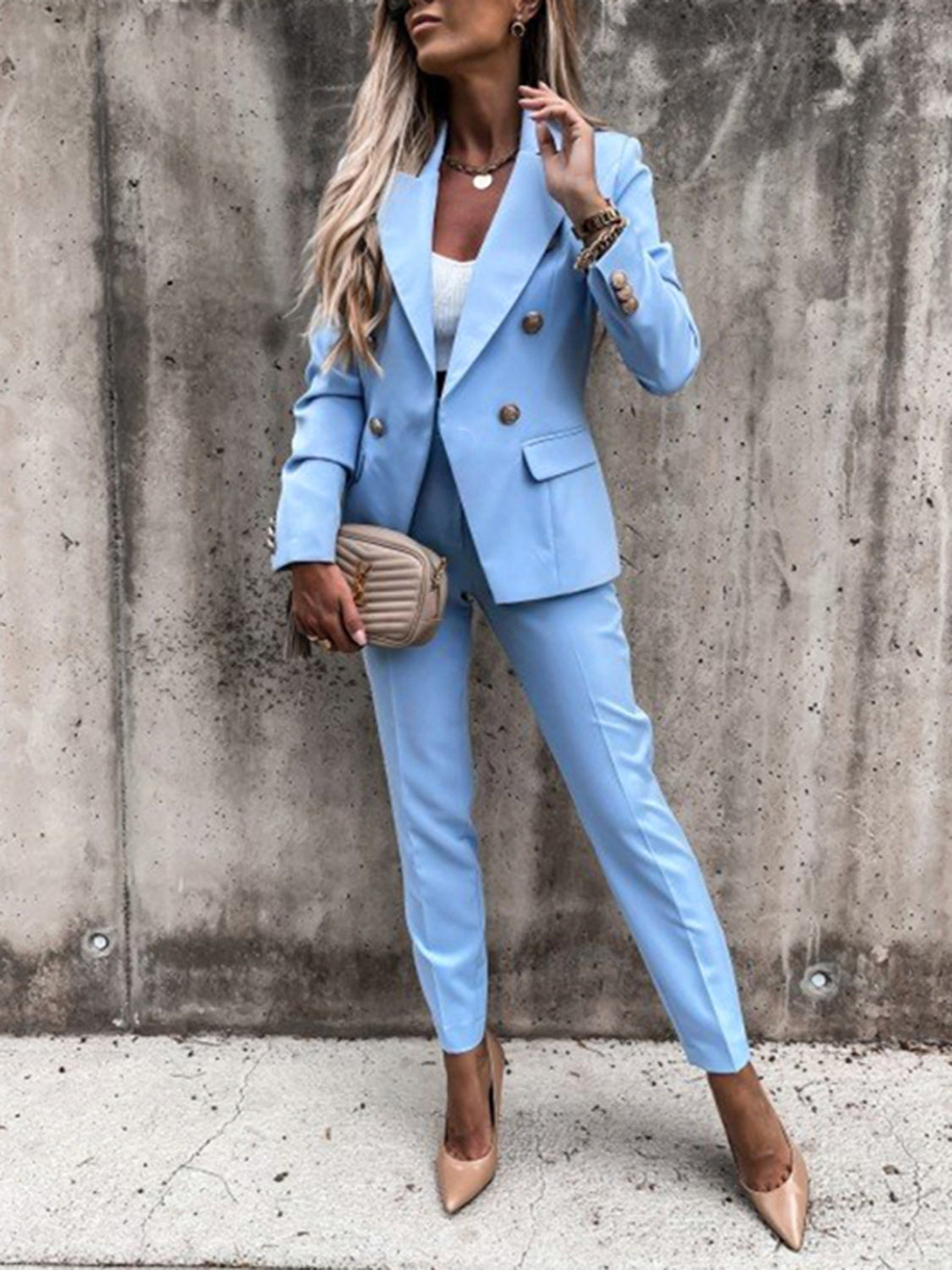 Bold Blazer and Pencil Pant Suit