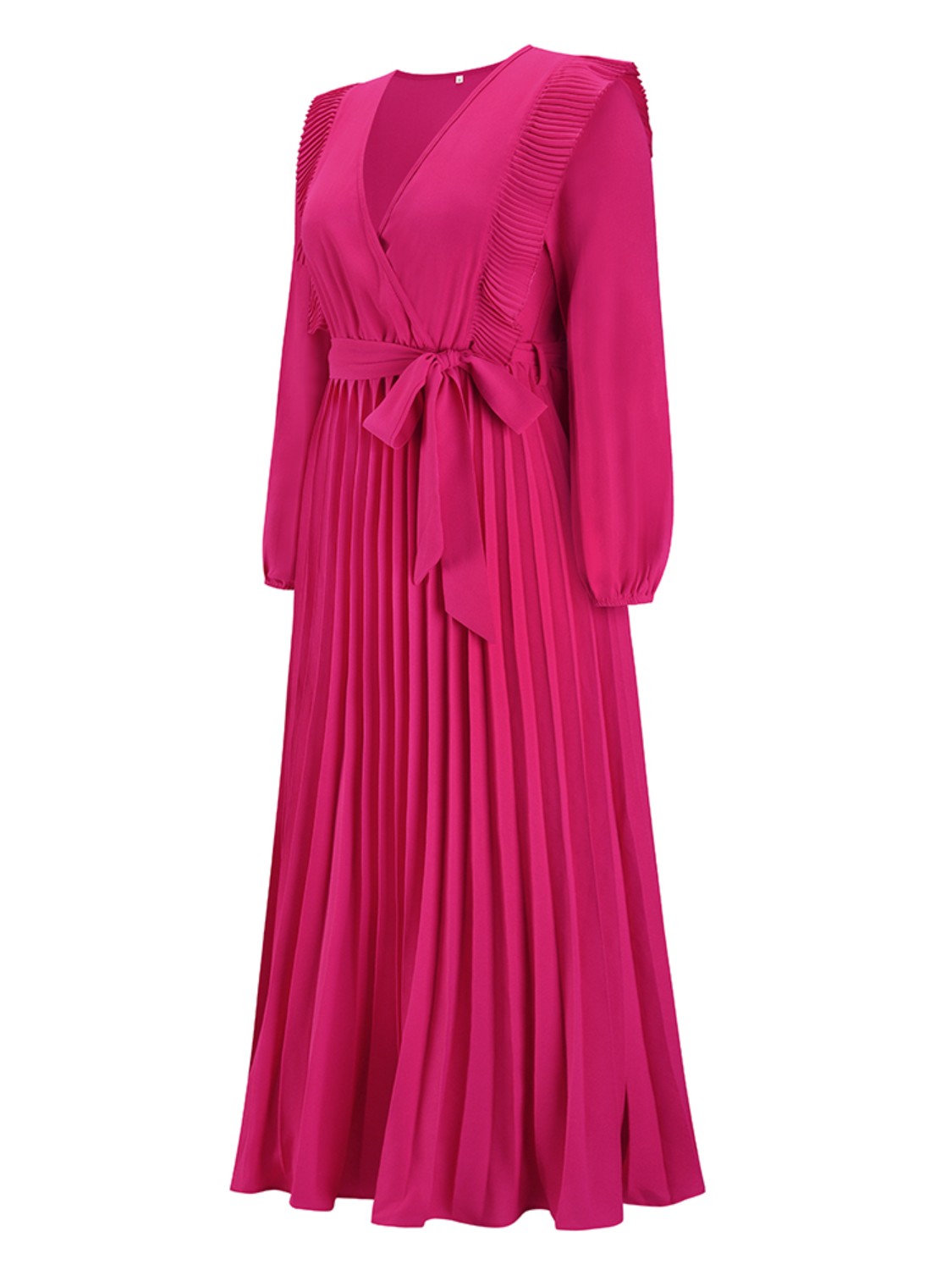 Pleated Ruffle Maxi Dress