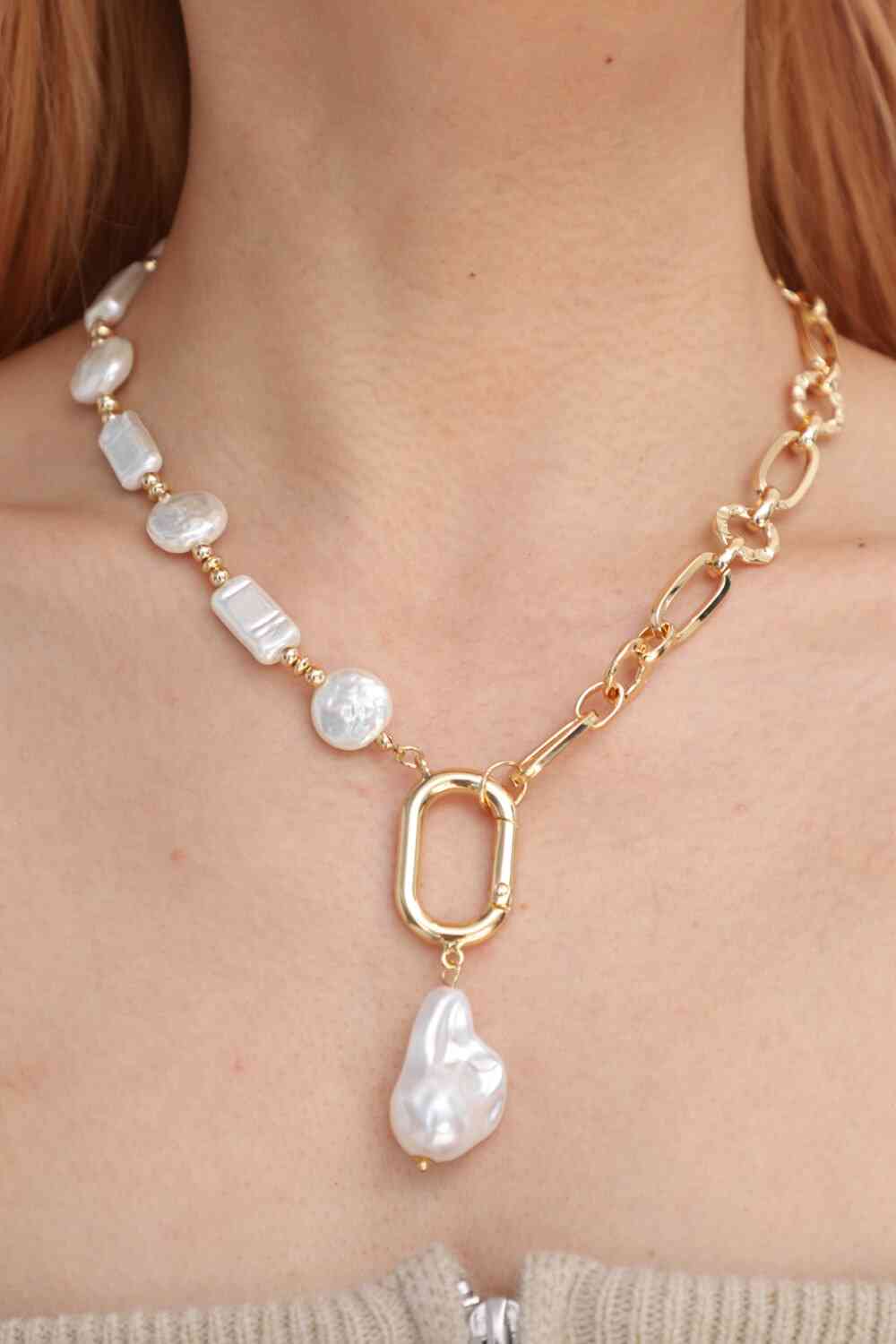 Freshwater Pearl Chunky Chain Necklace