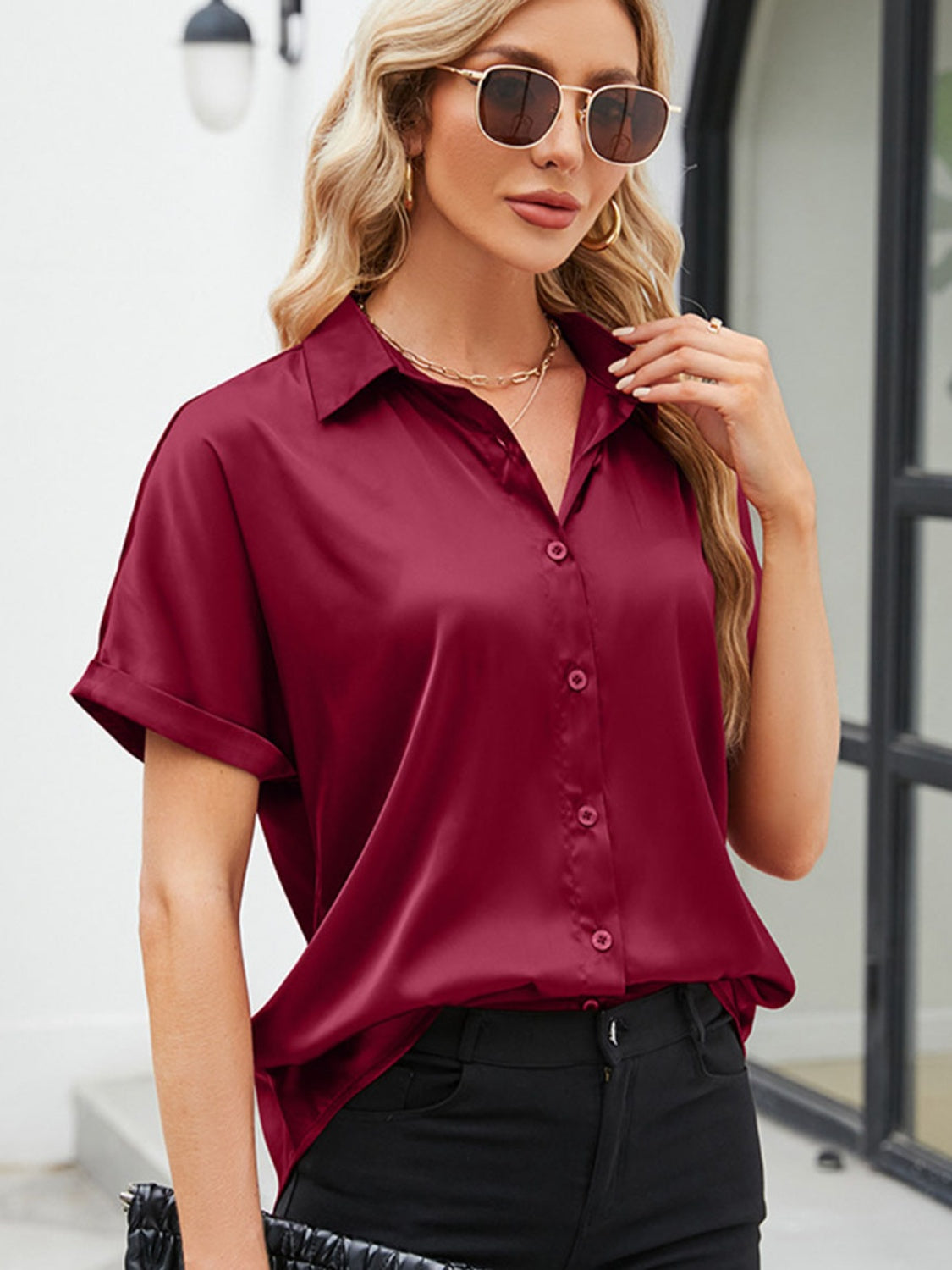 Button-Down Short-Sleeved Shirt