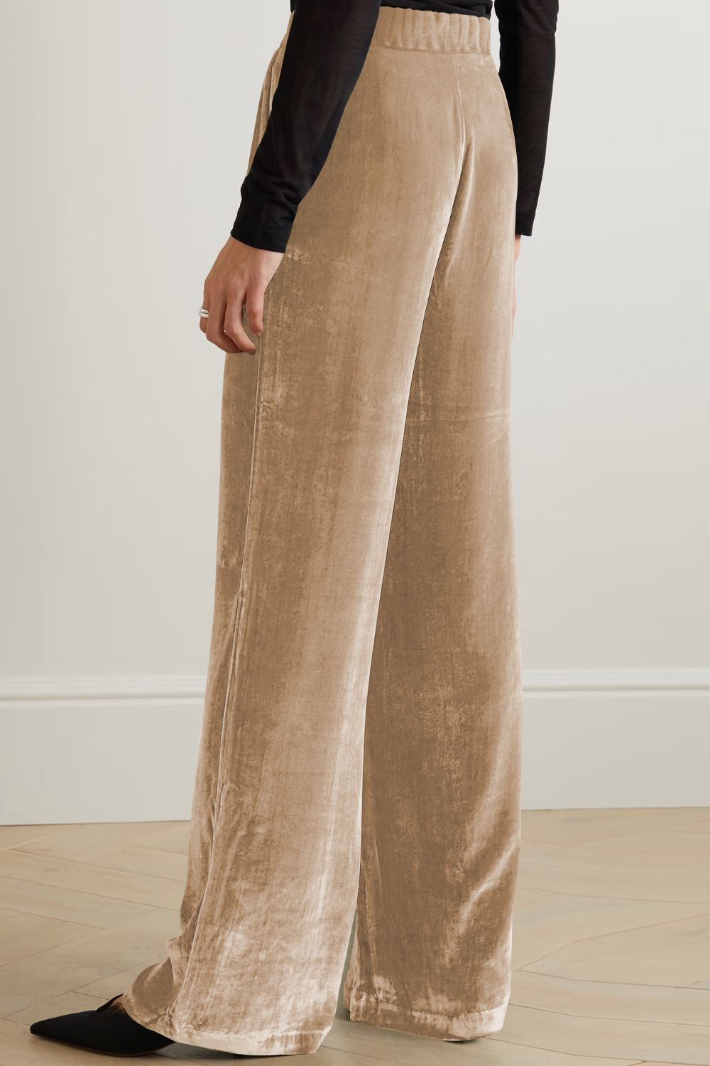 Double Take Velour Pants with Pockets