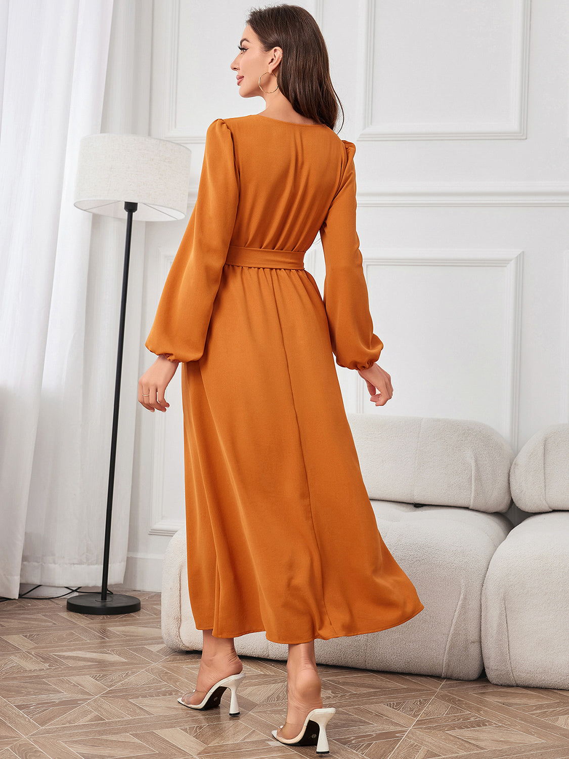 Puff-Sleeved Maxi Dress