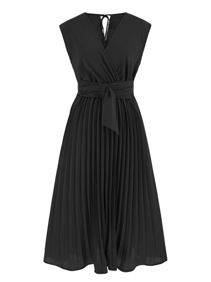 Pleated Sleeveless Dress