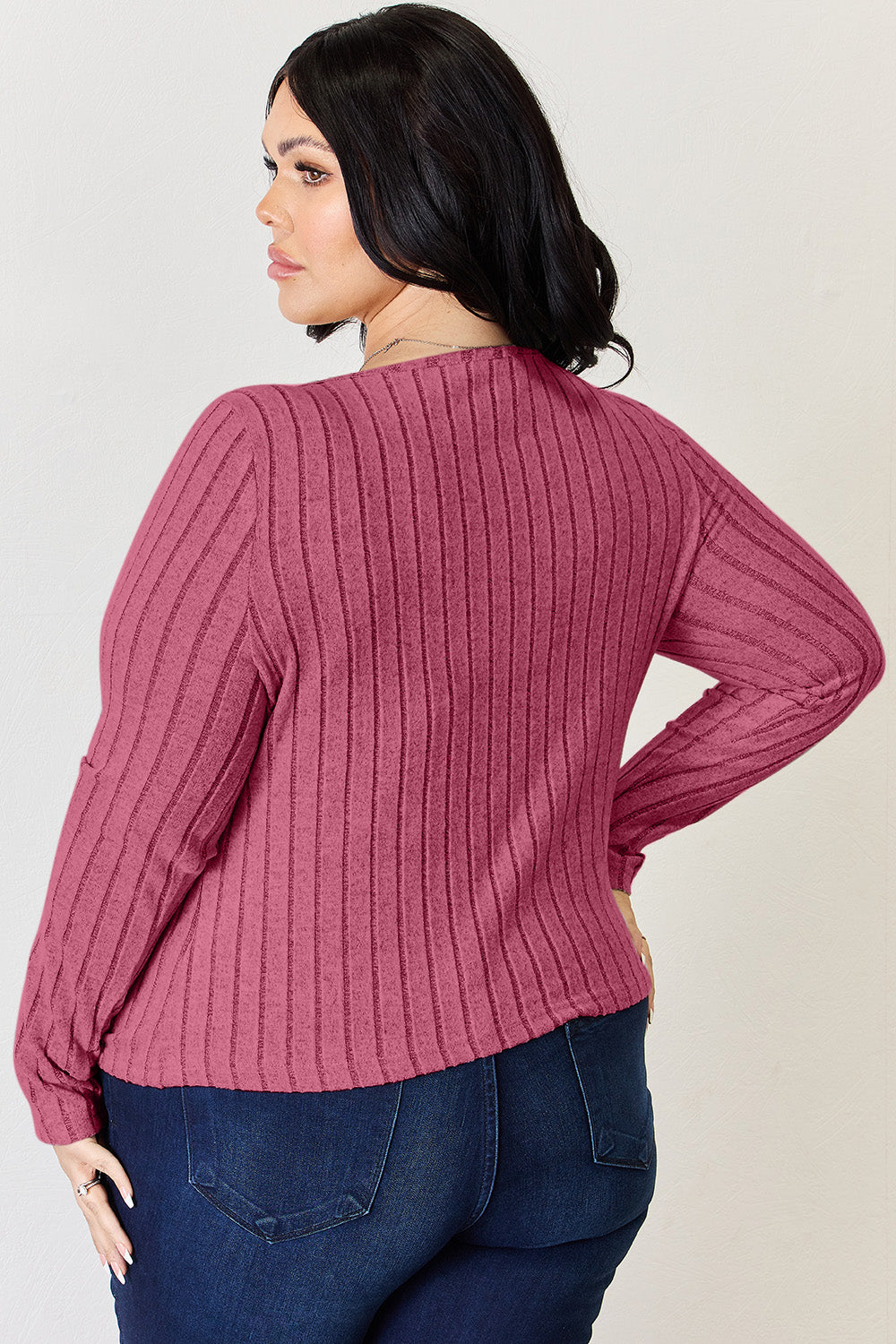 Basic Bae Long-Sleeved Ribbed Shirt