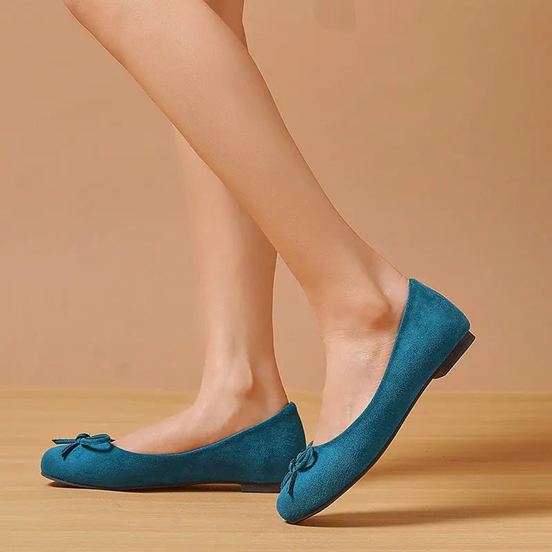 Faux-Suede Ballet Flats