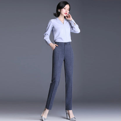 Cotton-Blend Straight-Leg Trousers