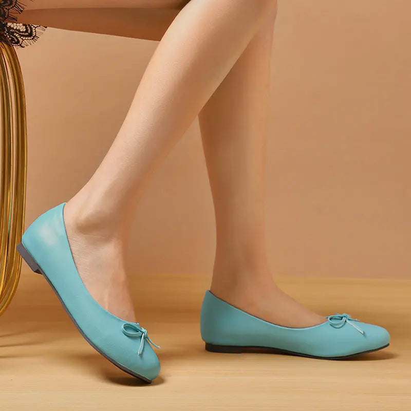 Faux-Leather Ballet Flats