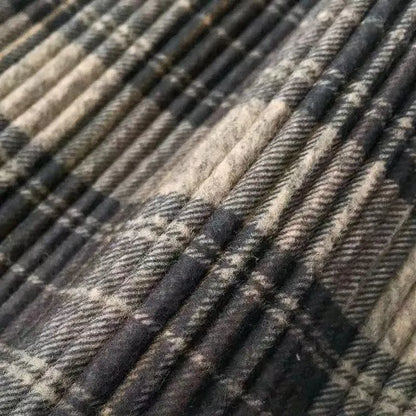 Vintage Wool Pleated Plaid Skirt