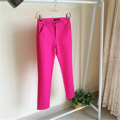 Cotton-Blend Pencil Trousers