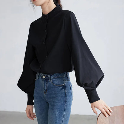 Lantern-Sleeve Blouse