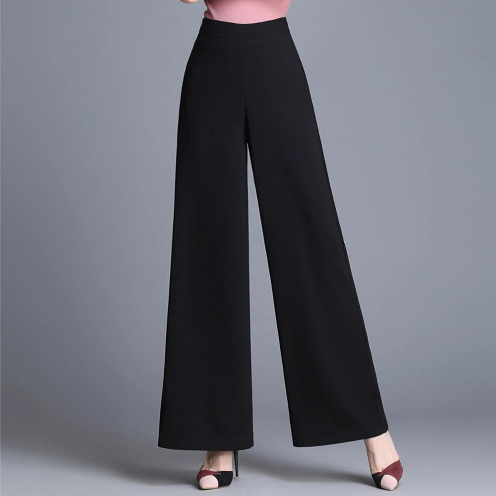 Chiffon Side-Zip Wide-Leg Trouser