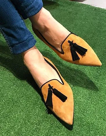 Suede Contrast Tassel Loafer