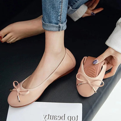 Faux-Leather Ballet Flats