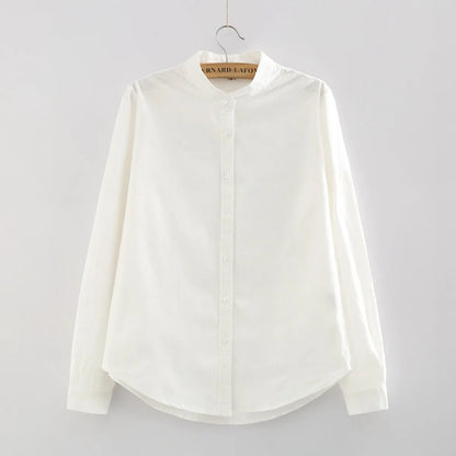 Cotton Stand-Collar Blouse