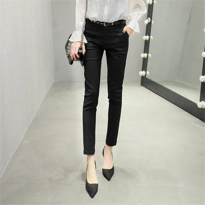 Stretch Cotton Slim-Cut Ankle Pant