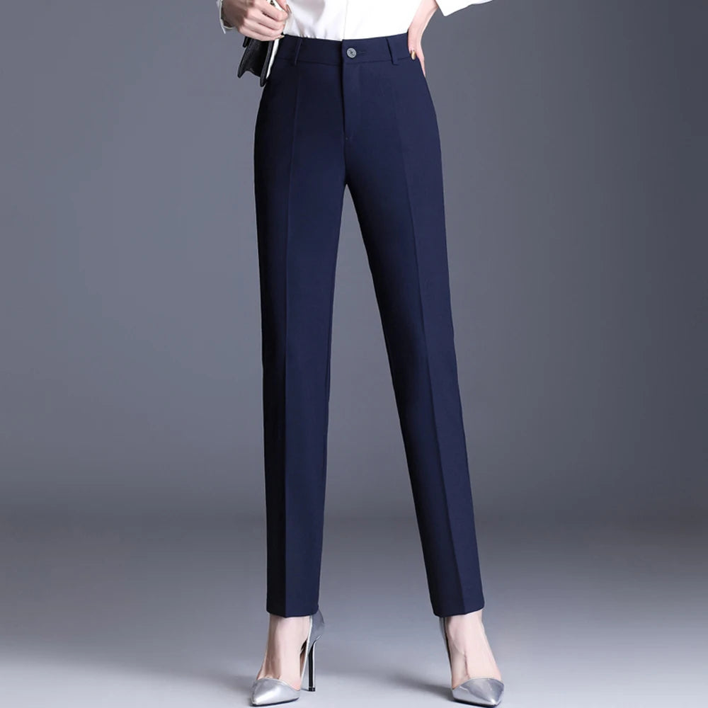 Cotton-Blend Straight-Leg Trousers