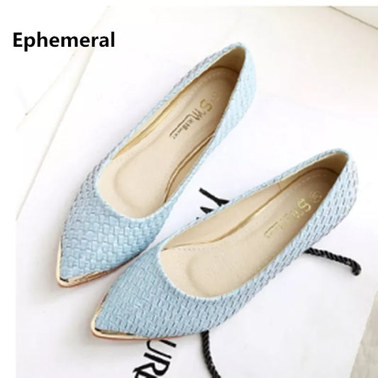 Metal-Tipped Woven Pointed-Toe Loafer