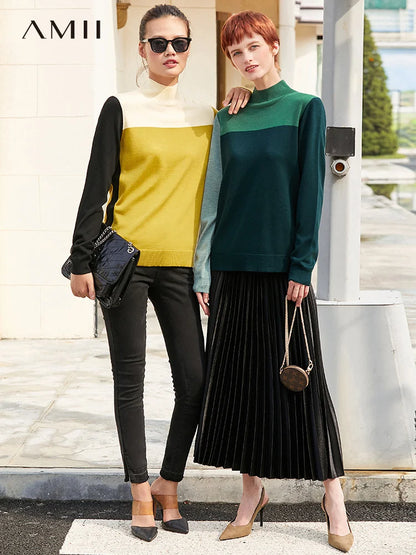 Amii Color Block Turtleneck