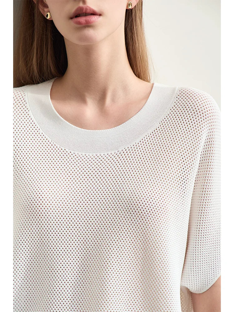 Amii Viscose Knit Short-Sleeved Top