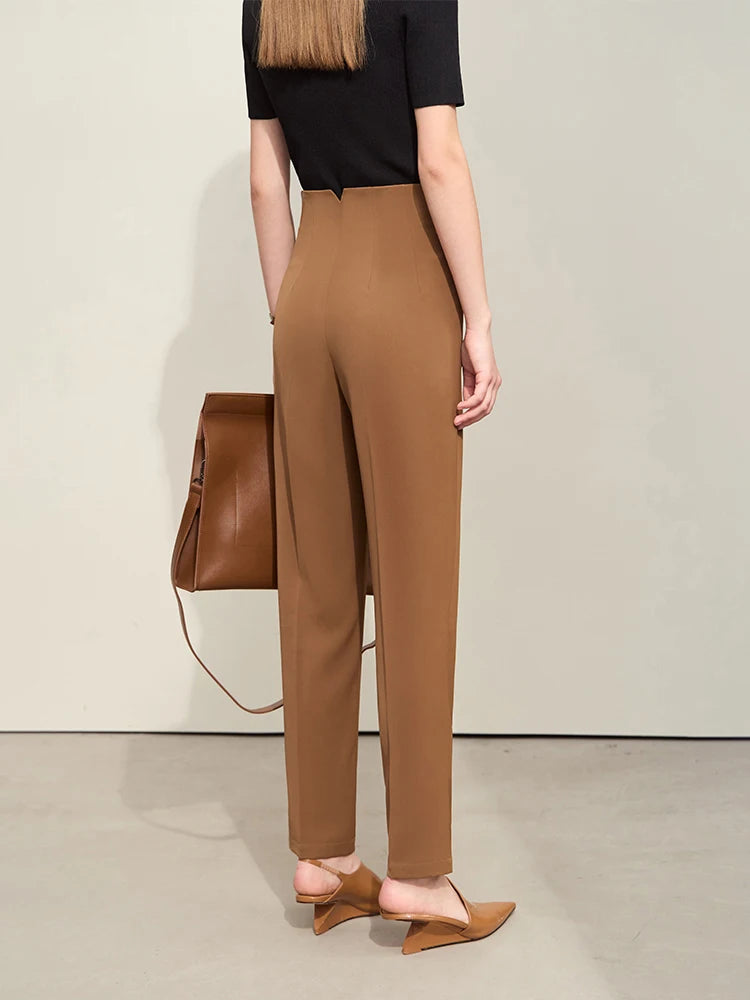 Amii Straight-Leg Twill Trousers