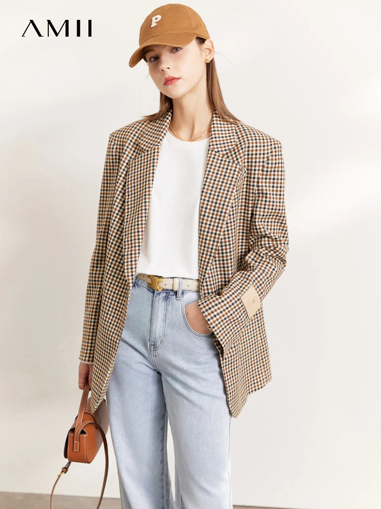 Amii Vintage Plaid Blazer