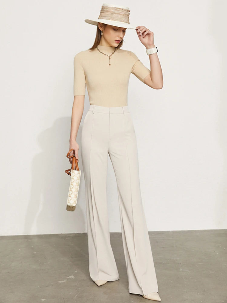 Amii Pleated Wide-Leg Trousers