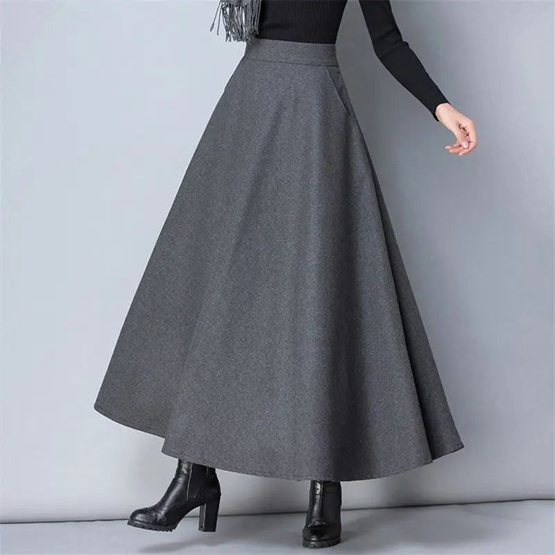 Wool A-Line Skirt