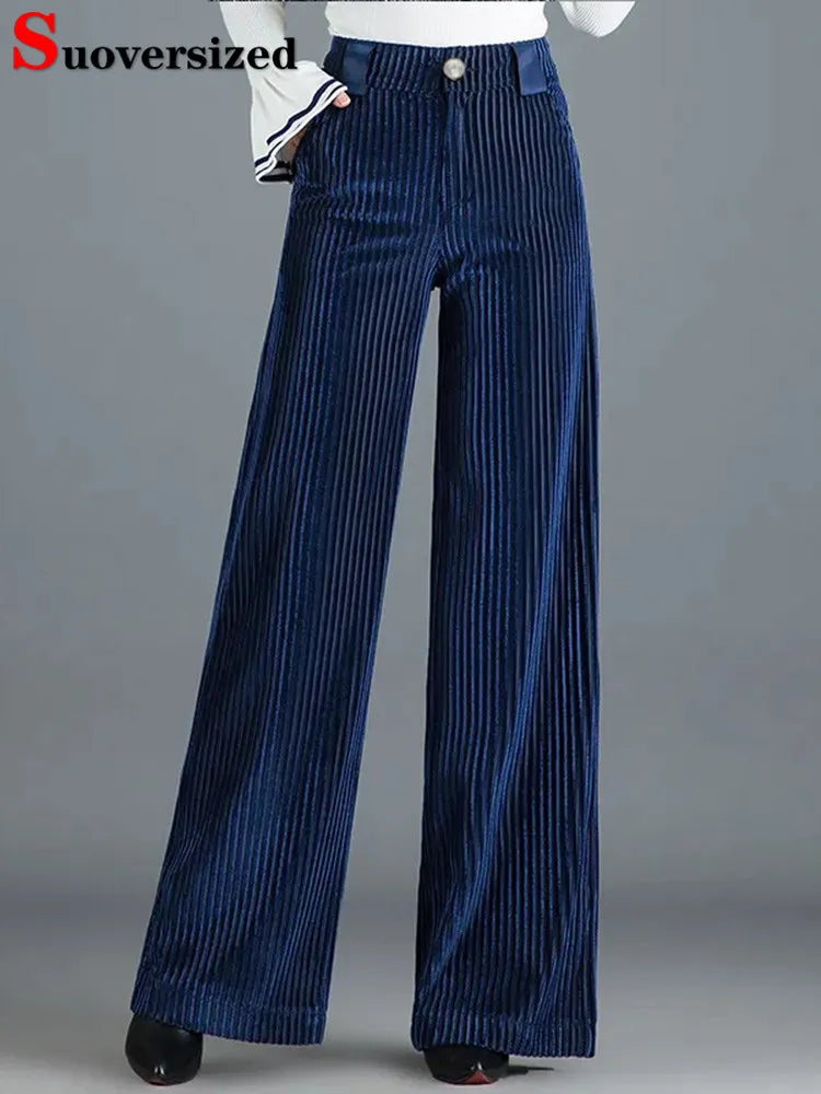 Wide-Leg Velvet Trousers