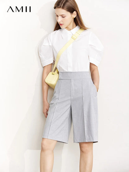 Amii Twill Knee-Length Shorts