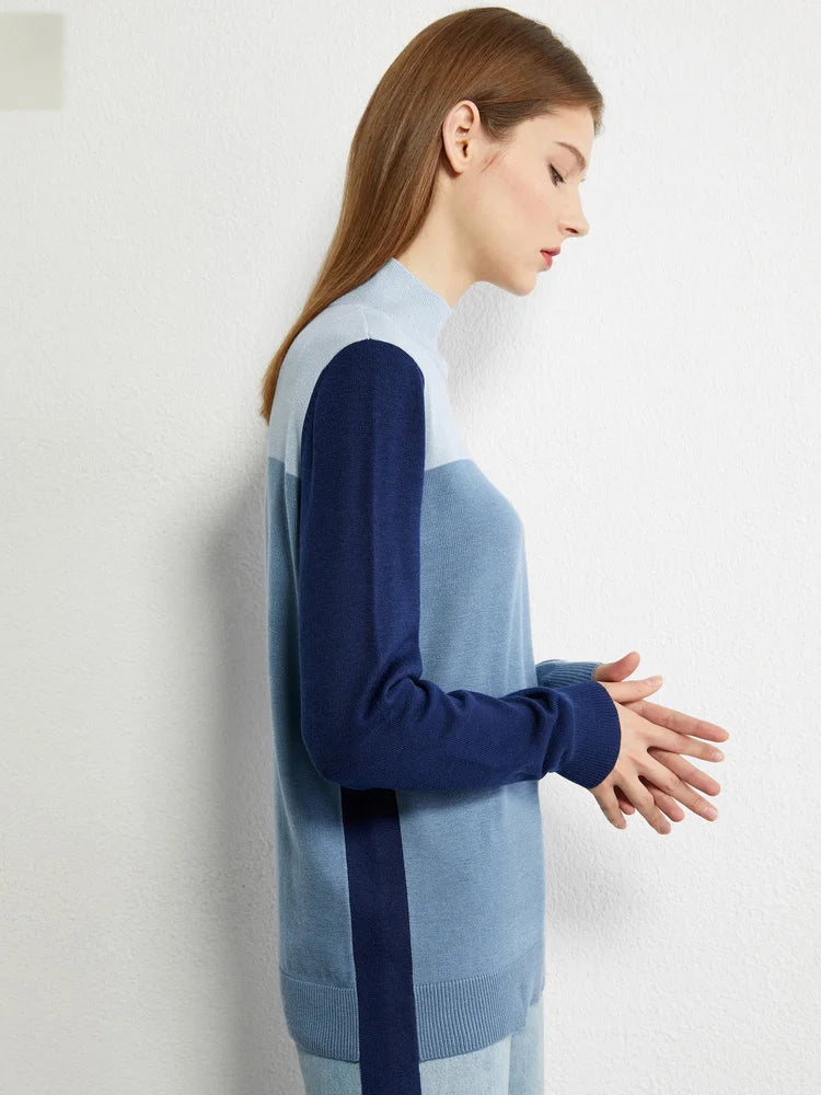 Amii Color Block Turtleneck