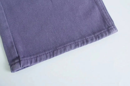 Straight-Leg Frayed Hem Pants