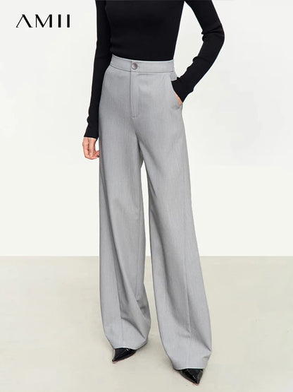 Amii Comfort Twill Wide-Leg Trousers