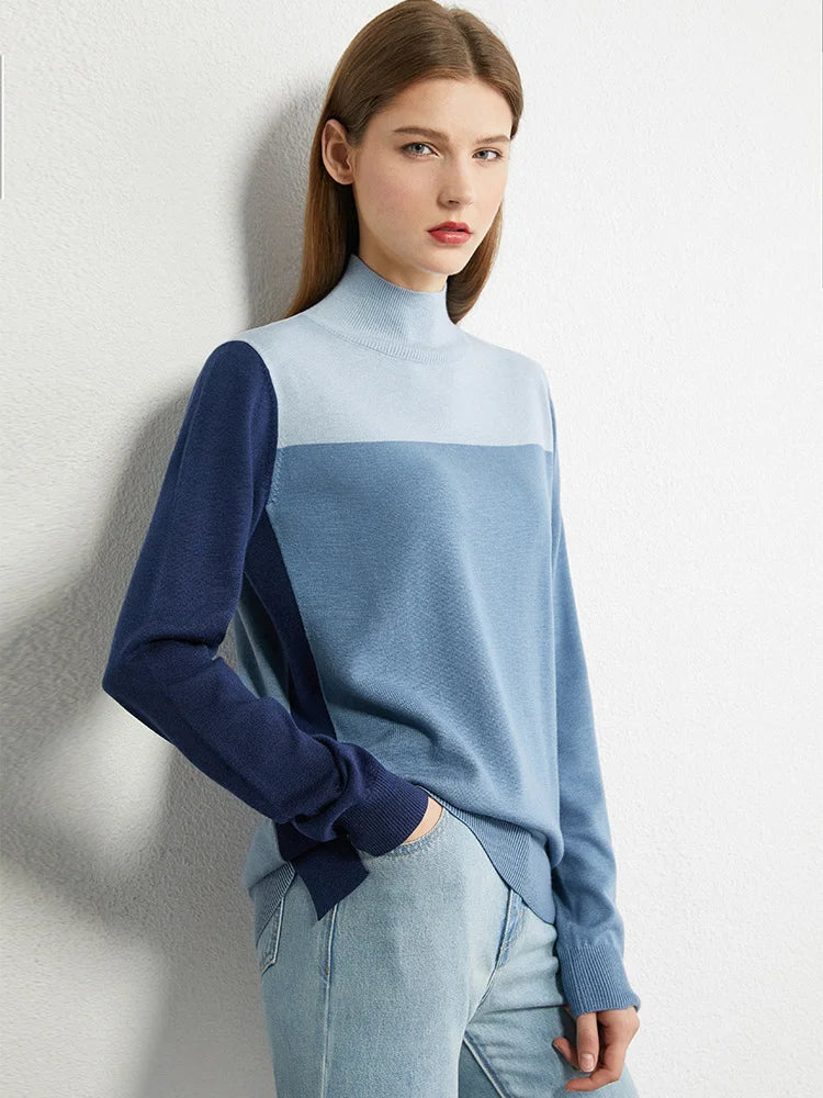 Amii Color Block Turtleneck