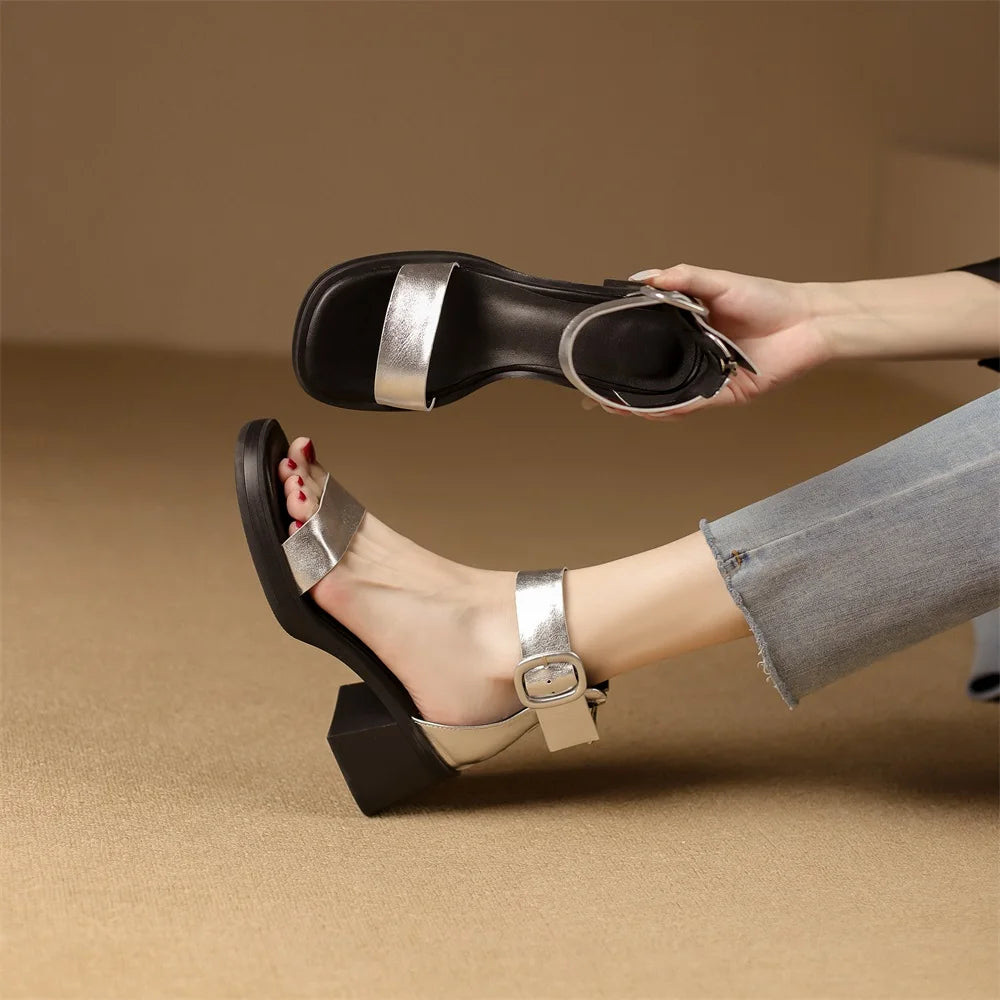 Leather Buckle Sandal