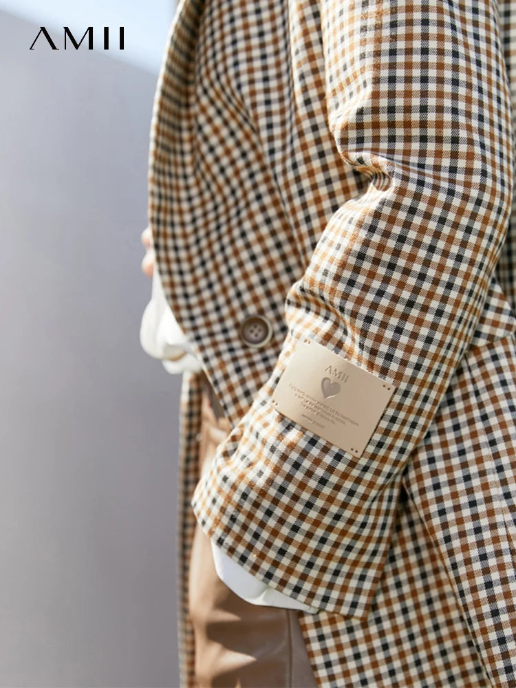 Amii Vintage Plaid Blazer