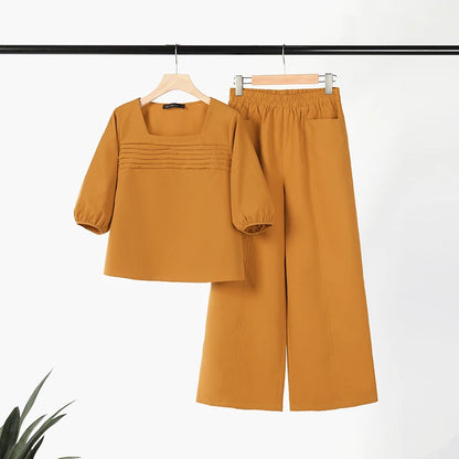 Zanzea Square-Neck Pant Set