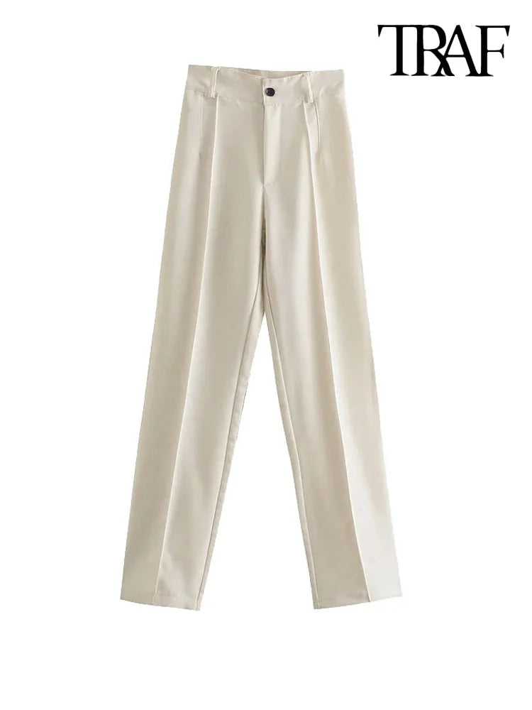 Traf Vintage Straight-Leg Trousers