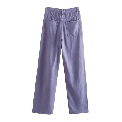 Straight-Leg Frayed Hem Pants