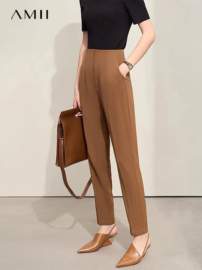 Amii Straight-Leg Twill Trousers