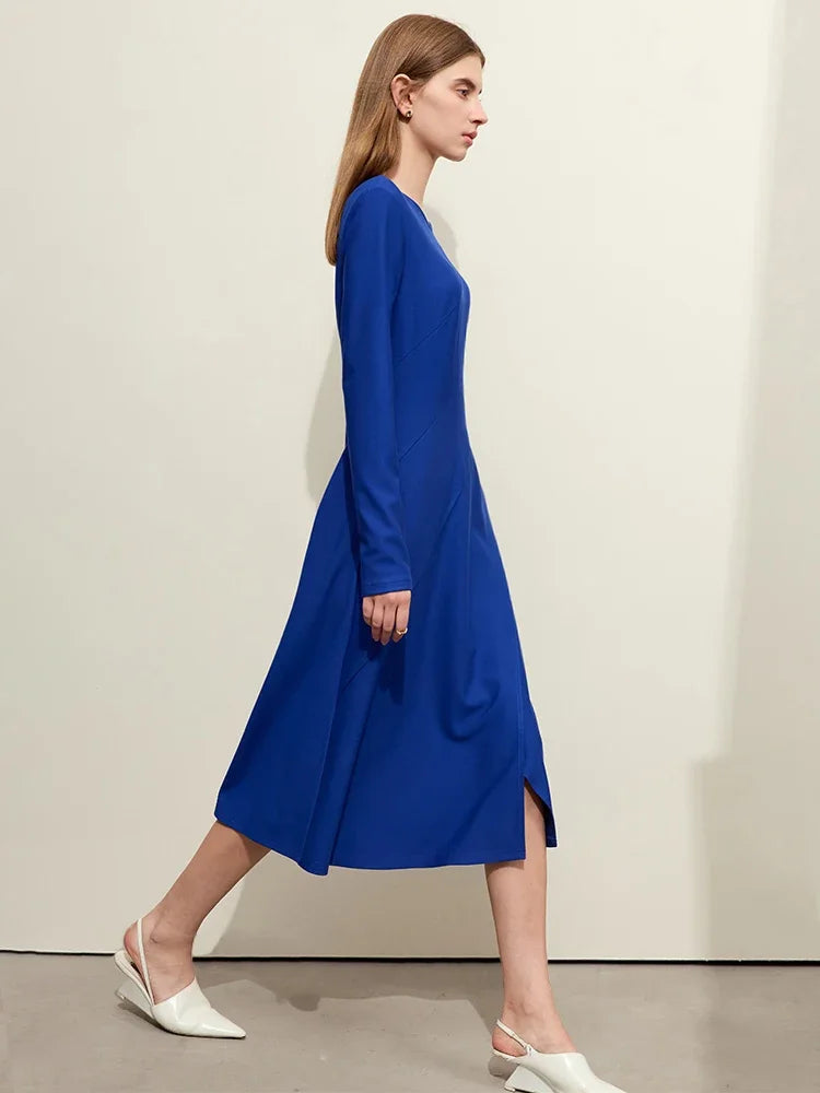 Amii Long-Sleeved Stretch A-Line Dress