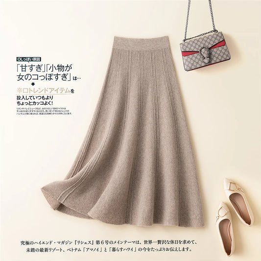 Beliarst Merino Wool Midi Skirt