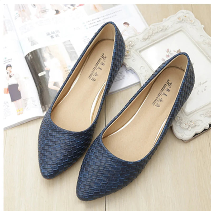 Woven Pointed-Toe Loafers