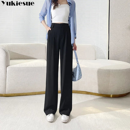 Wide-Leg Button Trousers