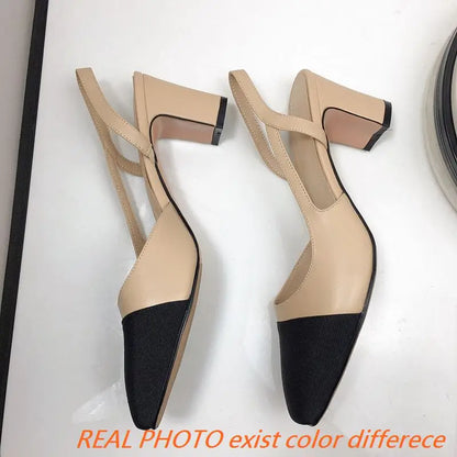 Color Block Neutral Slingbacks